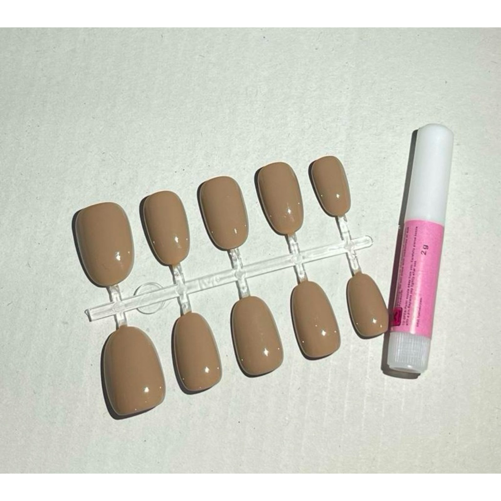 nailbox trơn màu nâu tây  tôn da, đi học đi chơi đi làm