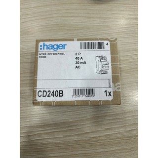 CD240B- RCCB-  2P 40A  30mA- Cầu dao chống giật, chống dòng rò-Hager France