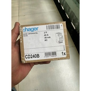 CD240B- RCCB-  2P 40A  30mA- Cầu dao chống giật, chống dòng rò-Hager France