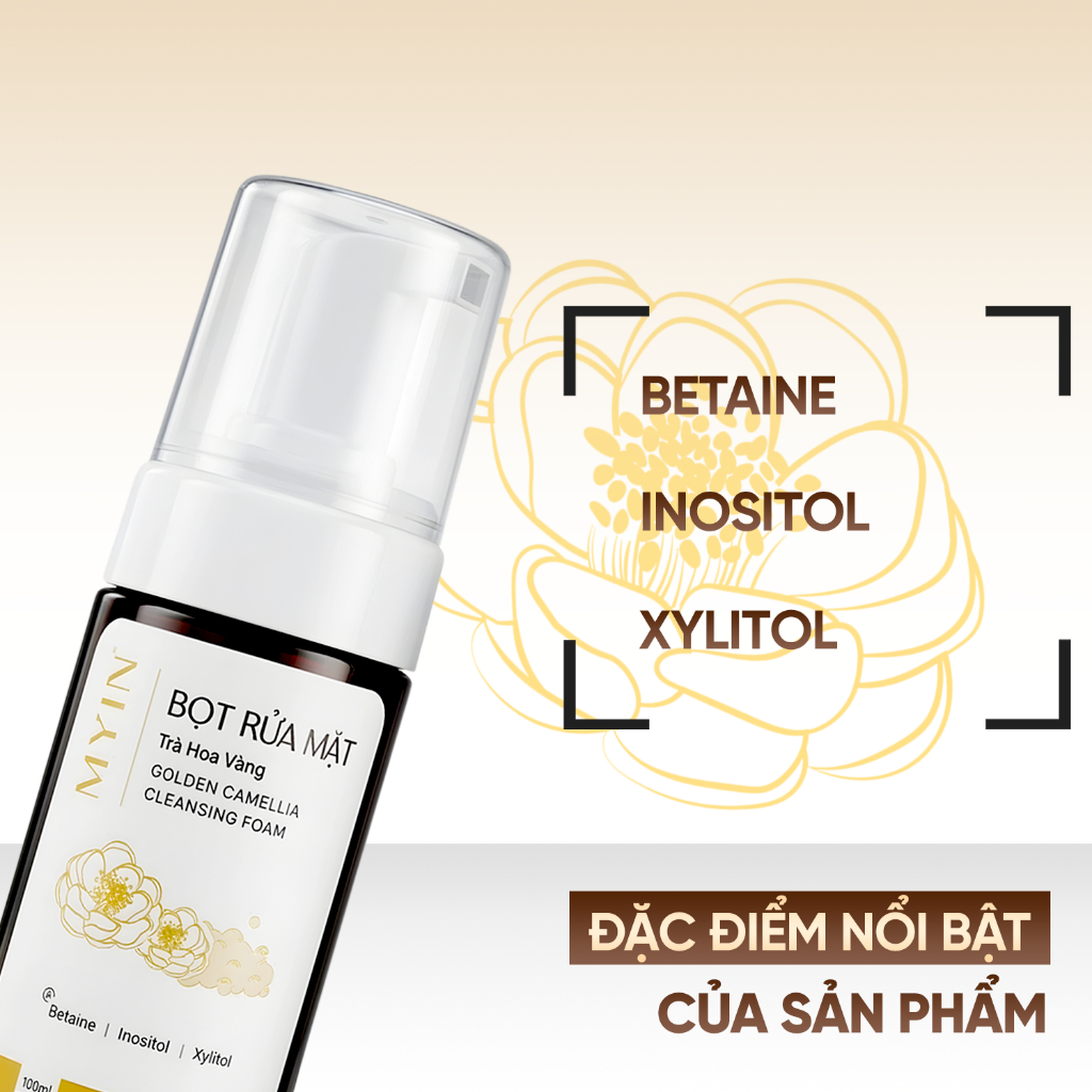 MYIN Bọt Rửa Mặt Trà Hoa Vàng 100ml- Làm Sạch Dịu Nhẹ, Thoáng Lỗ Chân Lông, Hỗ Trợ Giảm Mụn