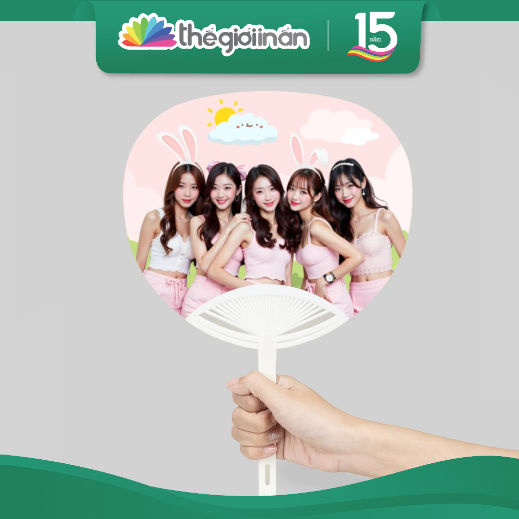 [Nhận In Sỉ] Set 1-10 Quạt Nhựa Theo Yêu Cầu, Quà Tặng Doanh Nghiệp, Chất Liệu Nhựa PP - Thế Giới In Ấn