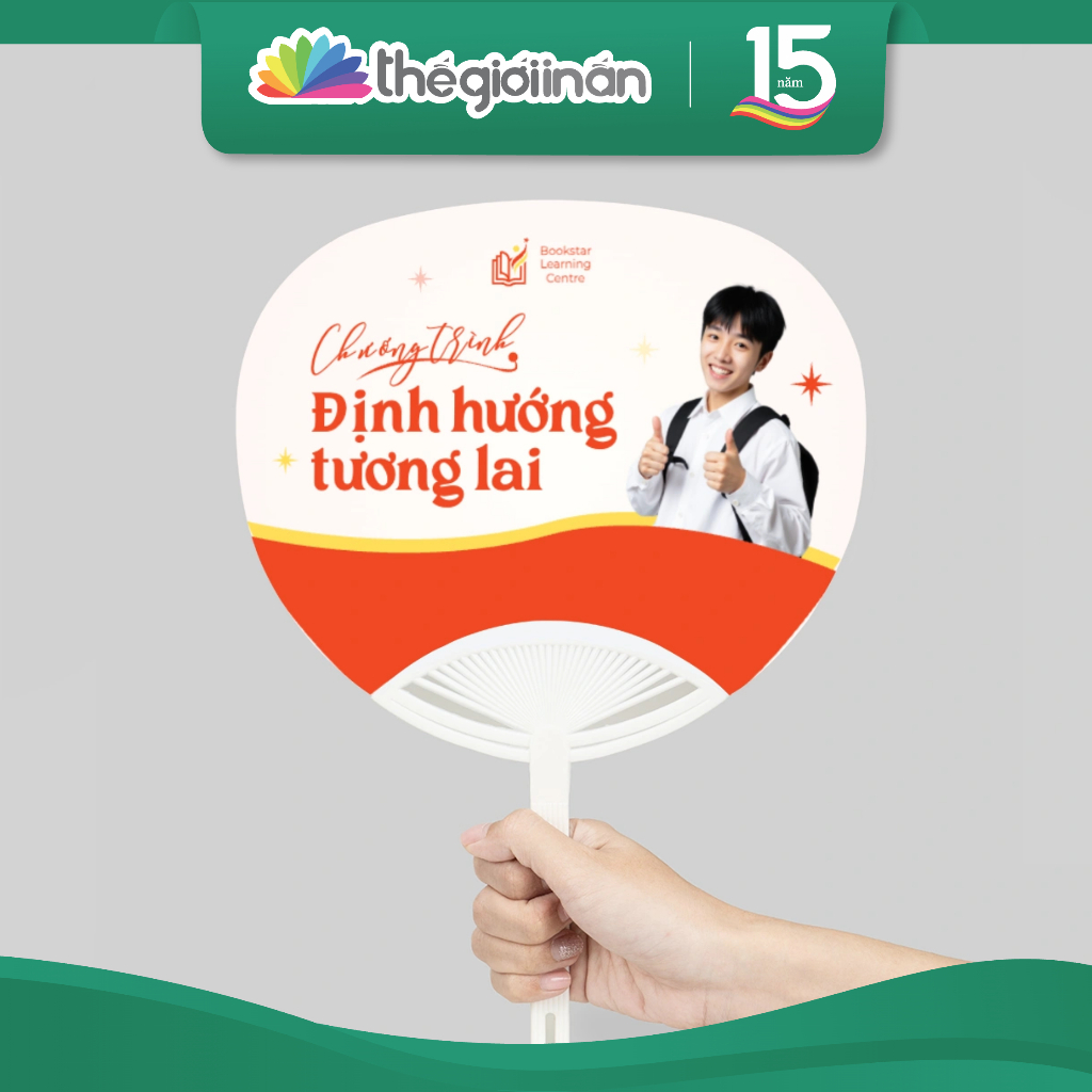 [Nhận In Sỉ] Set 1-10 Quạt Nhựa Theo Yêu Cầu, Quà Tặng Doanh Nghiệp, Chất Liệu Nhựa PP - Thế Giới In Ấn