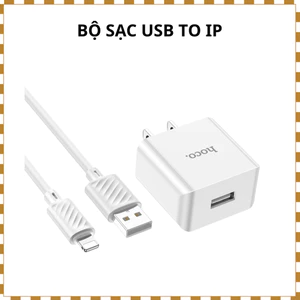Combo sạc HOCO C106 10.5W kèm cáp – Củ sạc mini gọn nhẹ, dùng cho điện thoại Android & iP