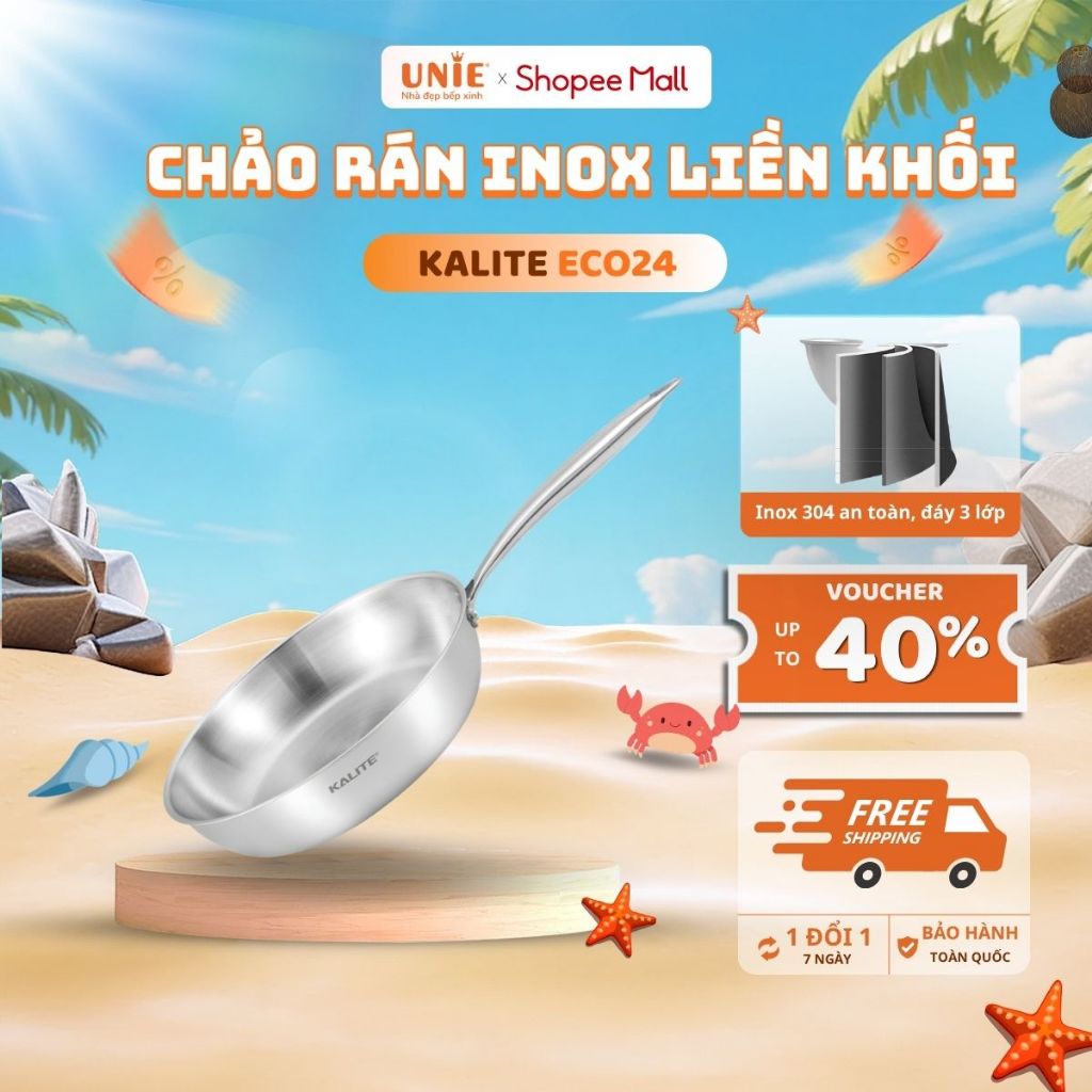 Chảo Rán Inox Chống Dính tự thân KALITE ECO 24 size chảo 24cm | Chảo ...