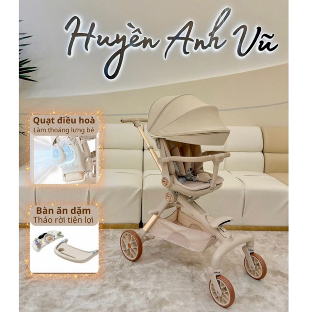 [DEAL HOT HUYỀN ANH VŨ XE ĐẨY ] Xe Đẩy Duxo Baby Q12 có quạt gió thoáng khí cao cấp dùng được cho bé từ sơ sinh - 6 tuổi