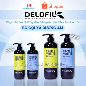 Cặp Dầu Gội Xả Phục Hồi Dưỡng Ẩm Delofil Keratin 500ml/800ml - Phục Hồi Hư Tổn, Mềm Mượt, Chắc Khỏe