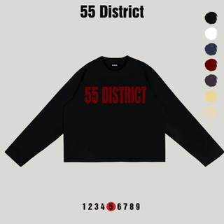 Áo Thun Dài Tay 55 DISTRICT Long Boxy Form Rộng Nam Nữ Streetwear Chất Cotton Thoáng Mát DLB01