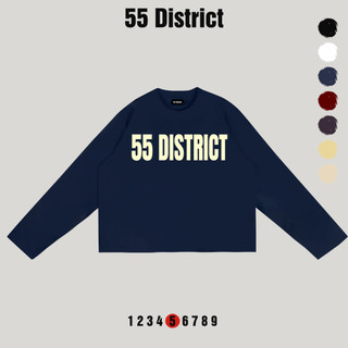 Áo Thun Dài Tay 55 DISTRICT Long Boxy Form Rộng Nam Nữ Streetwear Chất Cotton Thoáng Mát DLB01