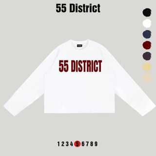 Áo Thun Dài Tay 55 DISTRICT Long Boxy Form Rộng Nam Nữ Streetwear Chất Cotton Thoáng Mát DLB01