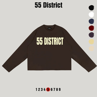 Áo Thun Dài Tay 55 DISTRICT Long Boxy Form Rộng Nam Nữ Streetwear Chất Cotton Thoáng Mát DLB01