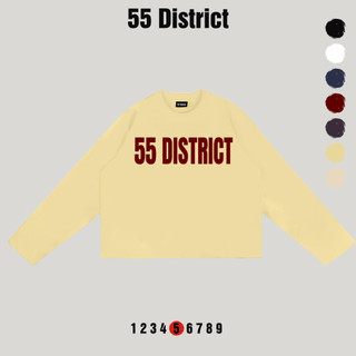 Áo Thun Dài Tay 55 DISTRICT Long Boxy Form Rộng Nam Nữ Streetwear Chất Cotton Thoáng Mát DLB01