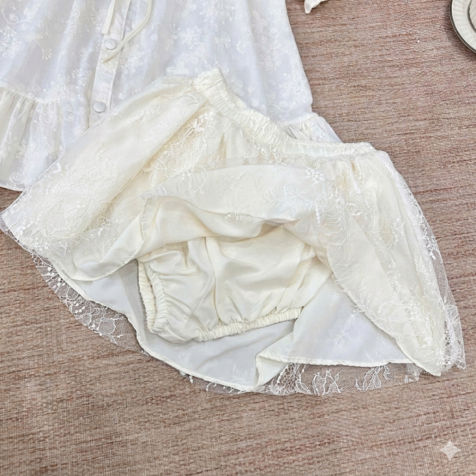 Set thô boi áo kèm chân váy ren mềm mát, set đồ mặc hè siêu xinh MUZA S61