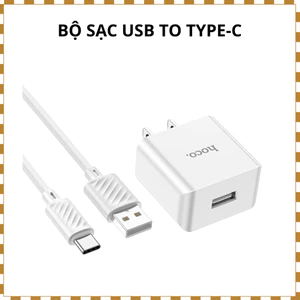 Bộ Sạc HOCO C106 Type-C 10.5W Gồm Củ Sạc & Cáp 1m, Thiết Kế Nhỏ Gọn