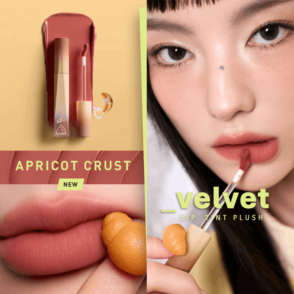 3CE BST COLOR BAKER - SON GLAZY LIP GLOW, SON VELVET PLUSH, MÁ HỒNG FACE BLUSH, BẢNG MẮT MULTI EYE 9 COLORS PALETTE