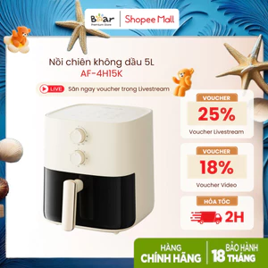 Nồi Chiên Không Dầu 5L Bear QZG-J15M1 (AF-4H15K)/ QZG-H15U8 (AF-5H15Y37) | 1500W - Cửa Kính Trong Suốt - Không Cần Lật