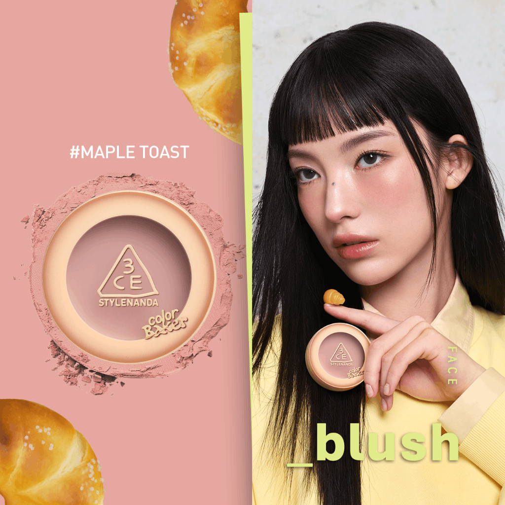 3CE BST COLOR BAKER - SON GLAZY LIP GLOW, SON VELVET PLUSH, MÁ HỒNG FACE BLUSH, BẢNG MẮT MULTI EYE 9 COLORS PALETTE