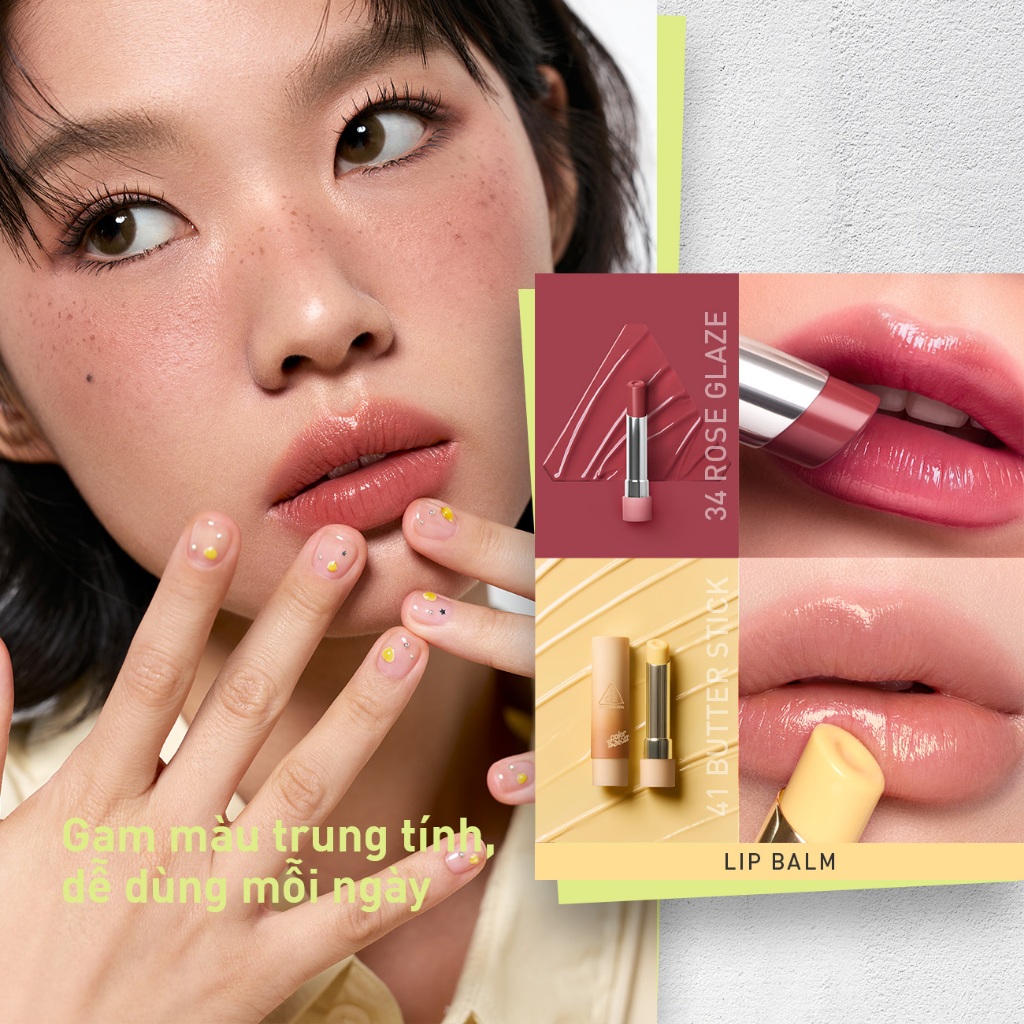 3CE BST COLOR BAKER - SON GLAZY LIP GLOW, SON VELVET PLUSH, MÁ HỒNG FACE BLUSH, BẢNG MẮT MULTI EYE 9 COLORS PALETTE