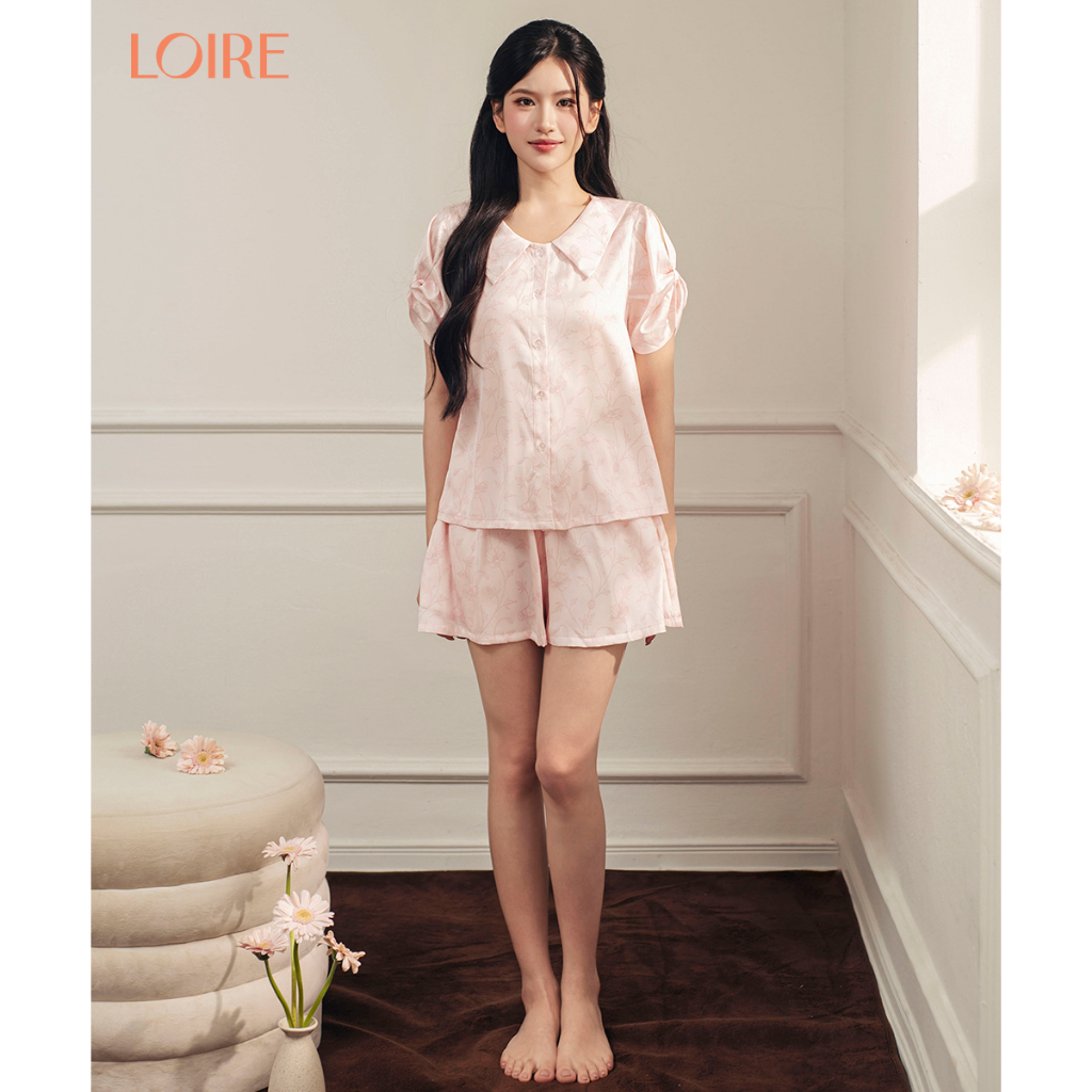 [Made to Ease]Bộ Mặc Nhà Lisse Loire FDMN260366 Họa Tiết Hoa Chìm Chất Lụa Pháp