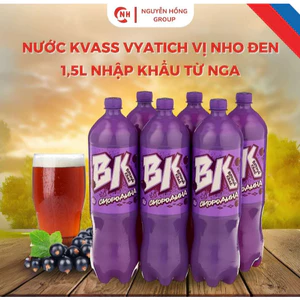 Nước Kvass Nga Vyatich vị nho đen 1,5L Nhập Khẩu Từ Nga đặc sản thơm ngon
