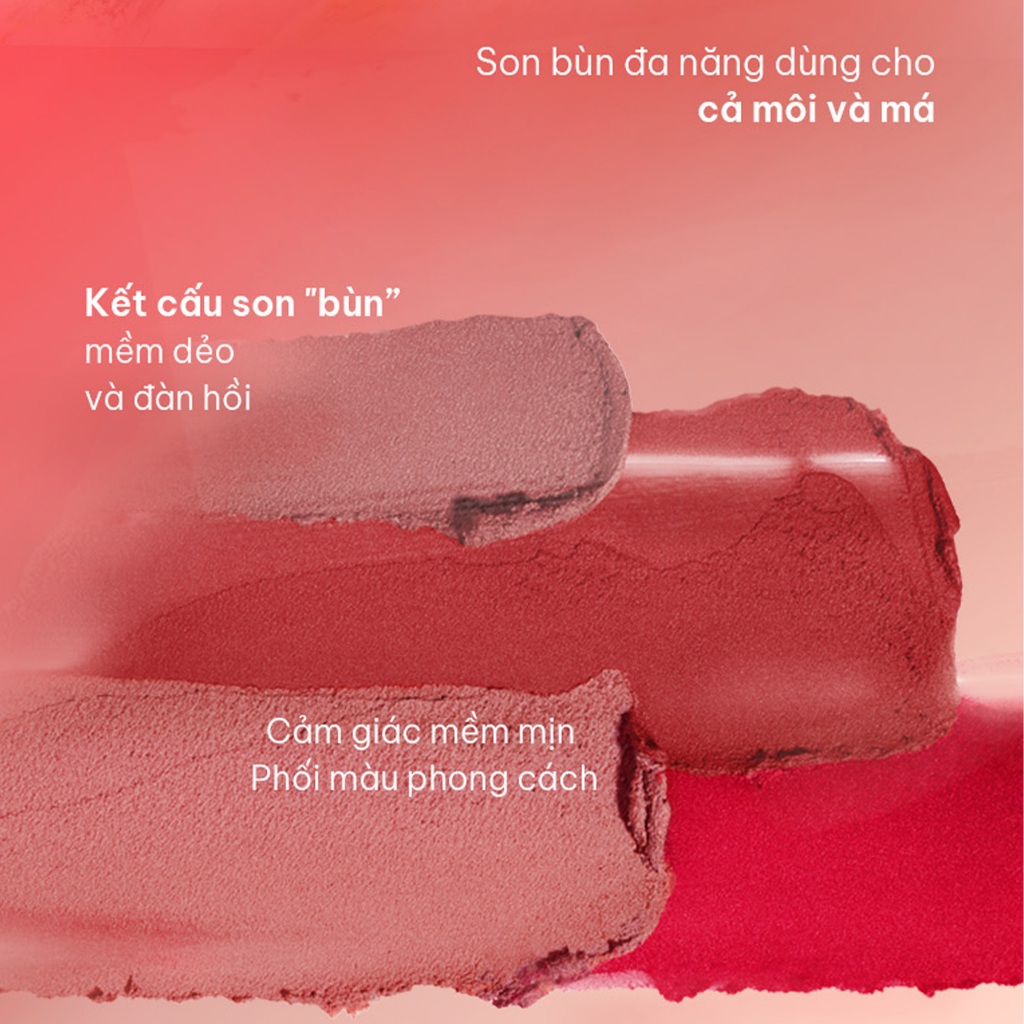 Son Bùn Hũ INTO YOU Mịn Lì Nhẹ Dễ Tán, Không Khô Môi Dùng Cho Môi Và Má 5g