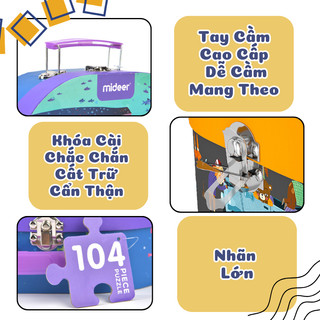 Đồ Chơi Xếp Hình Mideer Vali Gift Box Puzzle 104 Mảnh-Bộ Đồ Chơi Ghép Hình Khủng Long,Đại Dương,Xe Cộ Cho Bé Từ 3-9 Tuổi