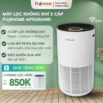 Máy lọc không khí thông minh HEPA Nhập Khẩu FUJIHOME AP5GRAND, máy lọc bụi mịn diệt khuẩn khử mùi