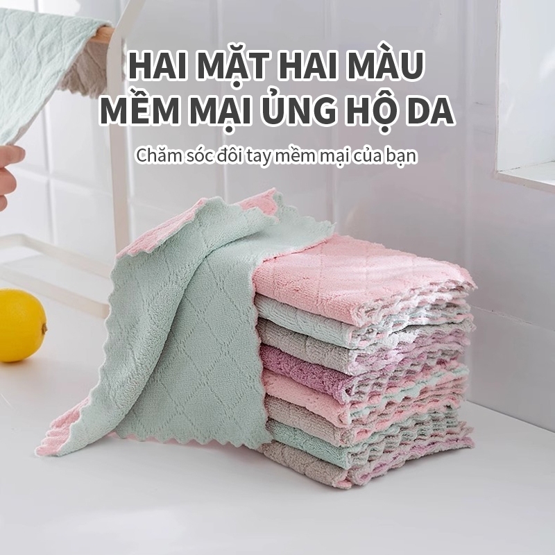 Làm sạch vải dày siêu hấp thụ hai mặt đa năng nhà bếp làm sạch vả