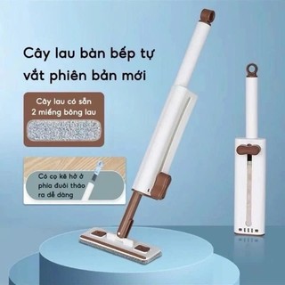 [THANH LÝ RẺ] Cây Lau Tự Vắt Mini Đa Năng Kèm 2 Bông Lau, Cây Lau Bàn Bếp Cầm Tay Nhỏ Gọn Có Gạt Nước