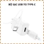 Bộ Sạc HOCO C134 12W Kèm Cáp Type-C 1m – Củ Sạc USB 2.4A Nhỏ Gọn Dùng Cho Điện Thoại Android