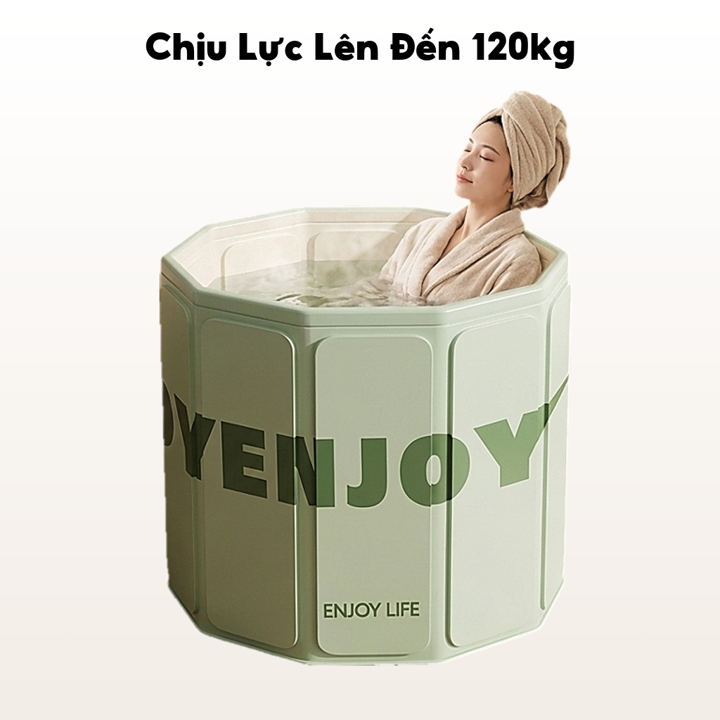 HỎA TỐC HCM- Bồn tắm gấp / Bồn tắm gấp gọn cho người lớn cao cấp, độ dày 7 lớp với 12 tấm ván bọc xung quanh chắc chắn