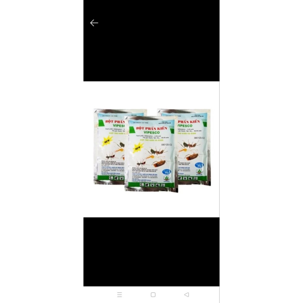 Gói 50g Bột Phấn K.iến VIPESCO - Tr.ừ K.iến, G.ián và C.ôn Tr.ùng