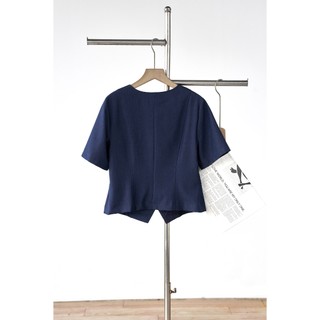 Áo Kiểu Nữ LAMER FASHION Cổ Tròn Đính Hoa Rời Phối Chân Váy Công Sở Xòe Xếp Ly Eo Thanh Lịch GMMH L65D26H012 L62L26Q005