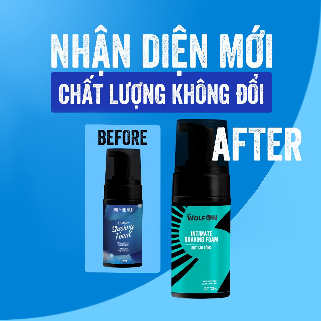 Set Bọt Cạo Lông + Dung Dịch Vệ Sinh Nam Fresh Mint LyD Wolf On, Combo Vệ Sinh Nam Giới