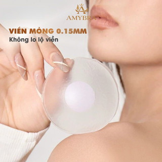 Miếng Dán Ngực Có Keo Siêu Chắc - Hộp 5 Cặp Dán Ngực Silicon Trong Suốt Không Sợ Lộ Hàng AMYBRA H08