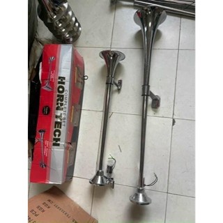 Còi hơi inox 70 phân và 1 mét điện áp dùng chung 12/24V. Còi dùng cho xe có bình hơi.D