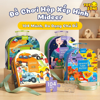 Bộ Xếp Hình Lắp Ráp Mideer Vali Gift Box Puzzle Khủng Long, Ô Tô , Đại Dương Cho Bé Phát Triển Tư Duy, Vừa Học Vừa Chơi