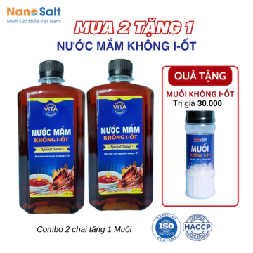 [TẶNG Muối Không I-Ốt] Nước Mắm Không I-Ốt Cho Người Ăn Kiêng, Tách I-Ốt (Chai 500ml)