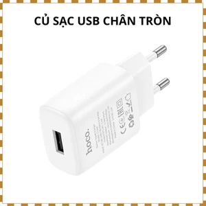 Củ Sạc HOCO C134A 12W 2.4A Cổng USB Chân Tròn EU – Sạc Nhỏ Gọn Dùng Cho Điện Thoại Android, iPad