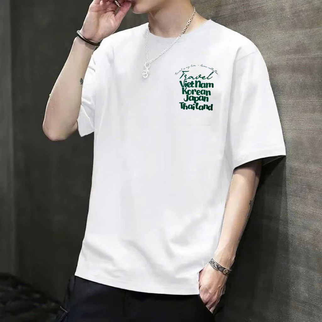 Áo thun Nam form rộng- Chất liệu 95%cotton - định lượng 250gsm
