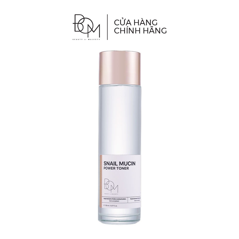 Nước hoa hồng hỗ trợ dưỡng sáng, mờ nếp nhăn B.O.M Snail Mucin Power Toner - 150ml