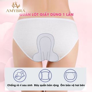 Combo Quần lót dùng 1 lần  gọn nhẹ, Quần lót nữ cotton DIỆT KHUẨN BẰNG CÔNG NGHỆ EO AMYBRA