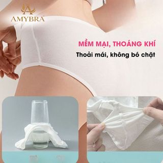 Combo Quần lót dùng 1 lần  gọn nhẹ, Quần lót nữ cotton DIỆT KHUẨN BẰNG CÔNG NGHỆ EO AMYBRA