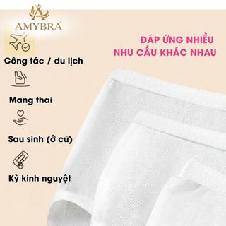 Combo Quần lót dùng 1 lần  gọn nhẹ, Quần lót nữ cotton DIỆT KHUẨN BẰNG CÔNG NGHỆ EO AMYBRA
