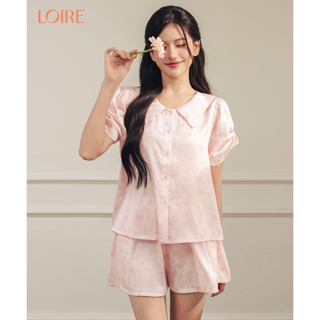 [Made to Ease]Bộ Mặc Nhà Lisse Loire FDMN260366 Họa Tiết Hoa Chìm Chất Lụa Pháp