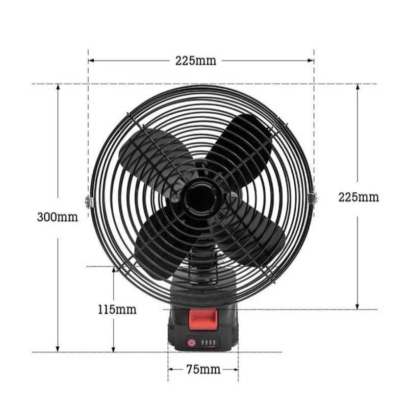 Quạt Tích Điện Để Bàn Pin 10 Cell - Lồng Sắt, 2 Tốc Độ, Bảo Hành 12 Tháng