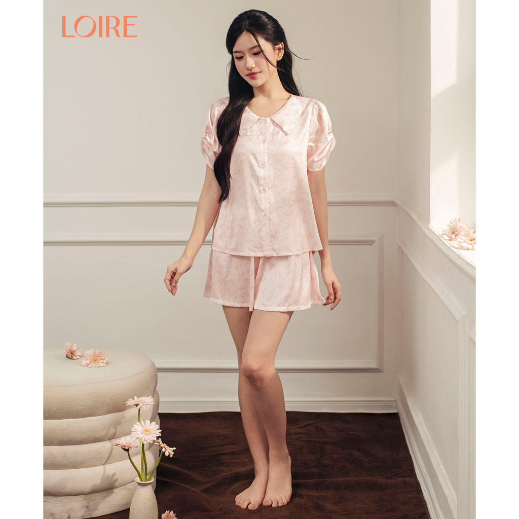 [Made to Ease]Bộ Mặc Nhà Lisse Loire FDMN260366 Họa Tiết Hoa Chìm Chất Lụa Pháp