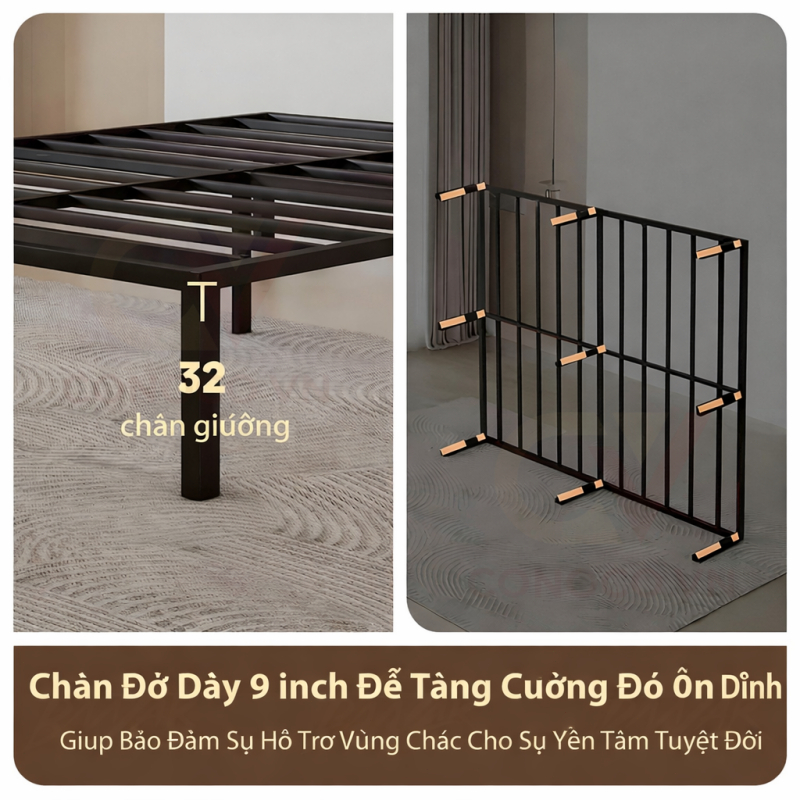 CONOCO Giường sắt khung dày chịu tải tới 300kg lắp ráp đơn  đồ phù hợp phòng trọcký túc xá