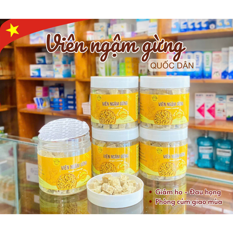 Combo 3 Viên Ngậm Gừng Mix Vị Giảm Ho, Thơm Ngon, Viên Gừng Kỳ Sơn