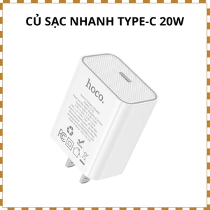 Củ Sạc Nhanh HOCO C143 20W – Hỗ Trợ PD & QC 3.0, Sạc Nhanh Cho iPhone, Android, iPad