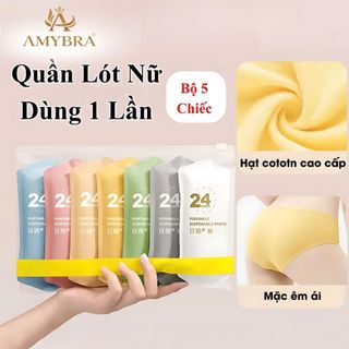Combo 5 ( set 10 ) Quần Lót Dùng 1 Lần Tiện Lợi - Bộ 5 Quần Lót Cotton Mềm Mịn AMYBRA L594 - L474